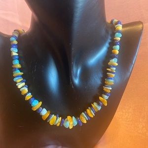 Mine Finds by Jay King amazonite, lapis & butterscotch amber chip necklace